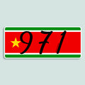 Sticker "971" - drapeau régional - Splash Designs