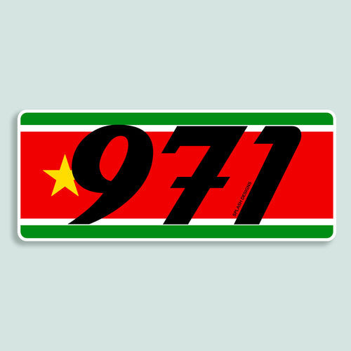 Sticker "971" - drapeau régional - Splash Designs
