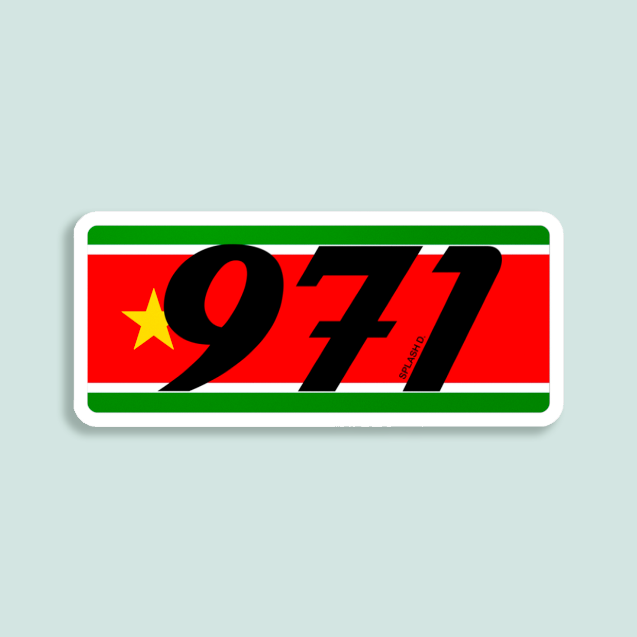 Sticker "971" - drapeau régional