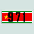 Sticker "971" - drapeau régional - Splash Designs