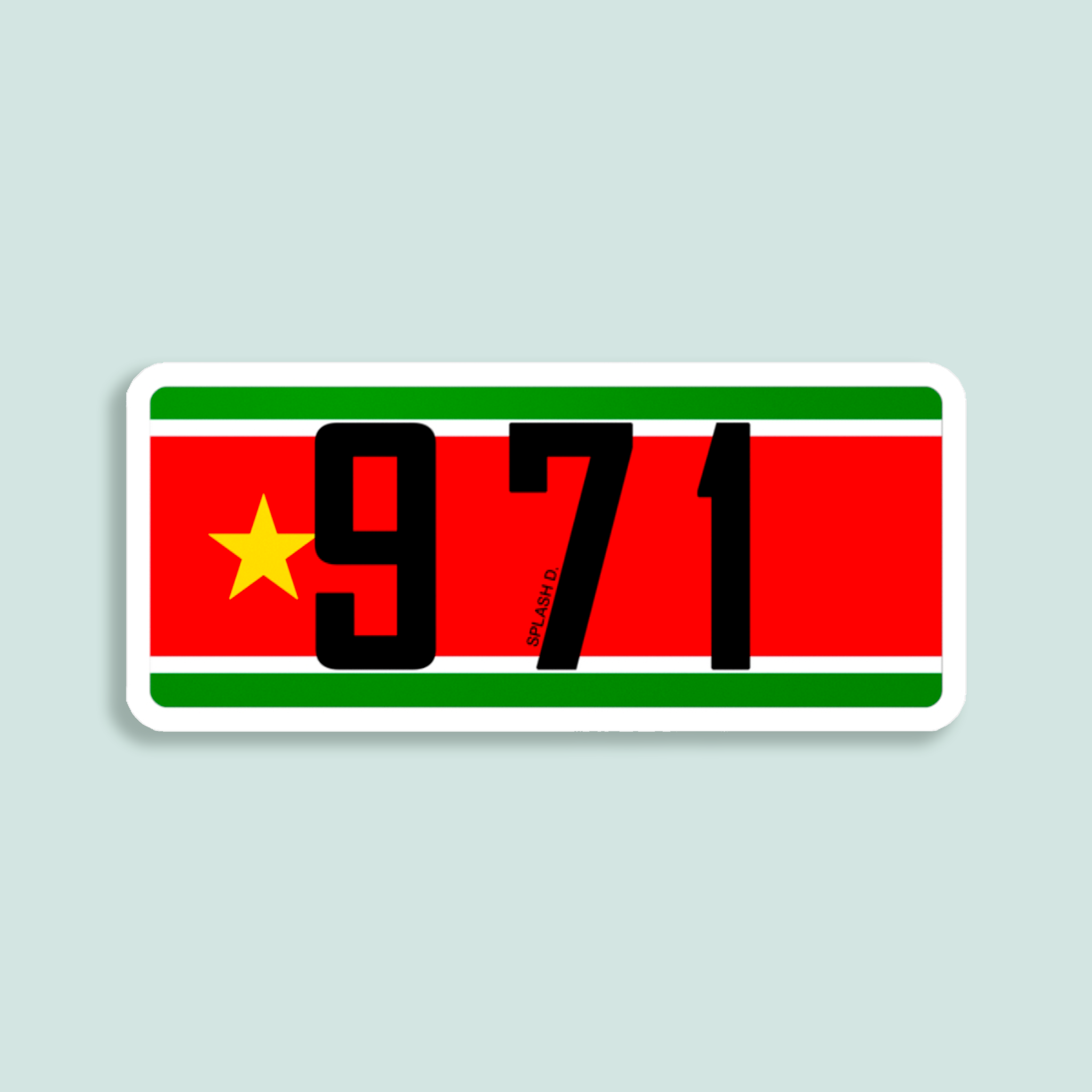 Sticker "971" - drapeau régional