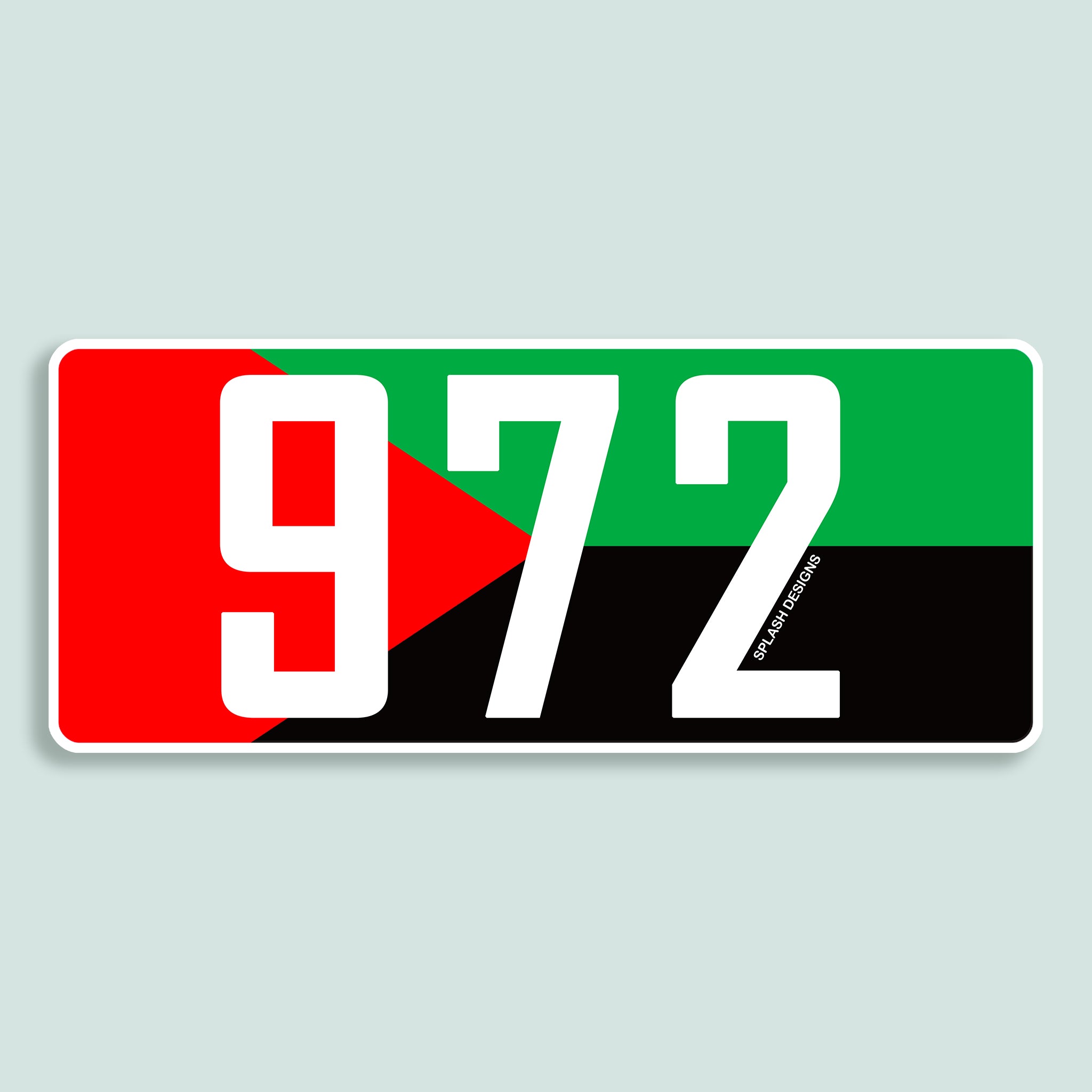 Sticker "972" - drapeau régional - Splash Designs