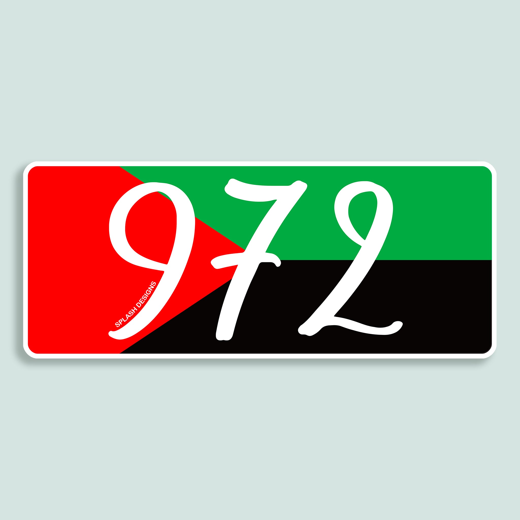 Sticker "972" - drapeau régional - Splash Designs