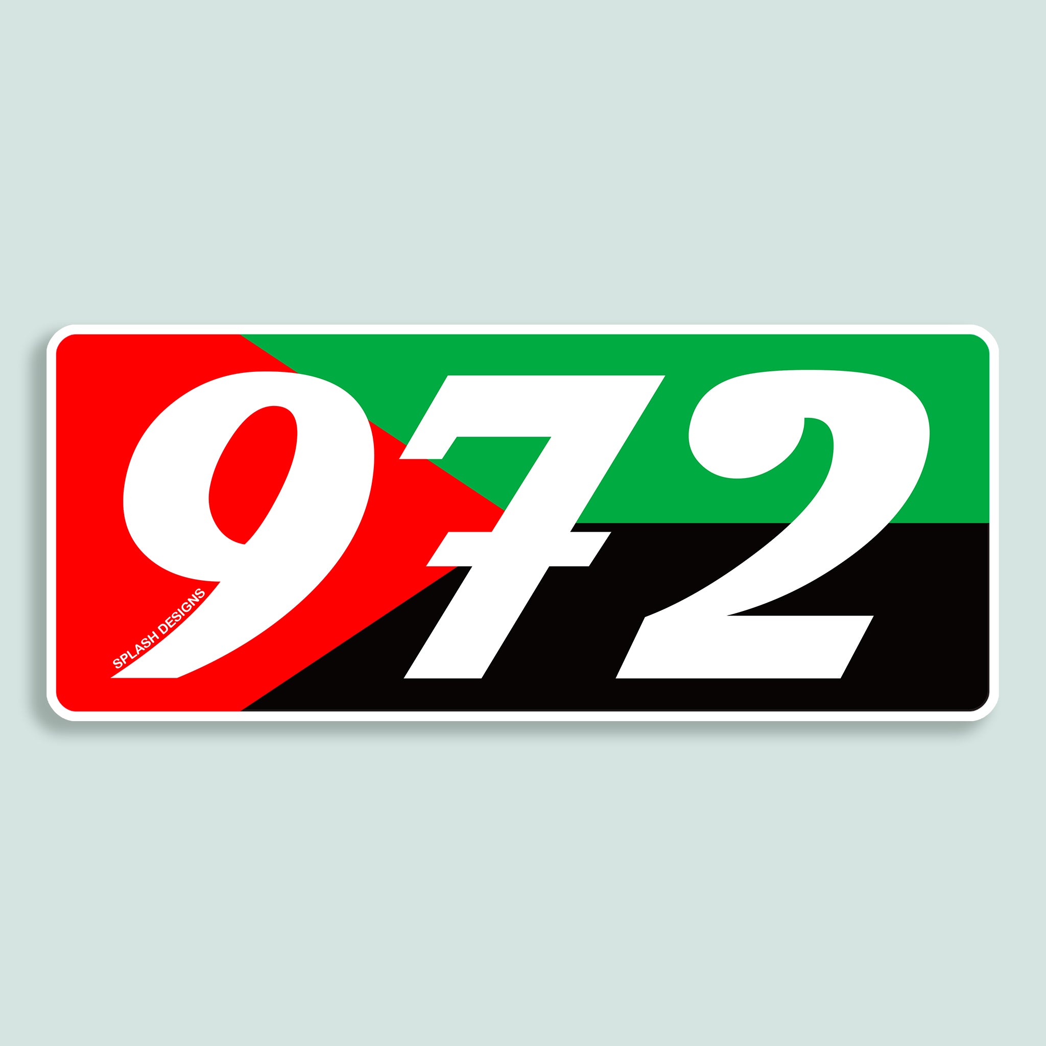 Sticker "972" - drapeau régional - Splash Designs