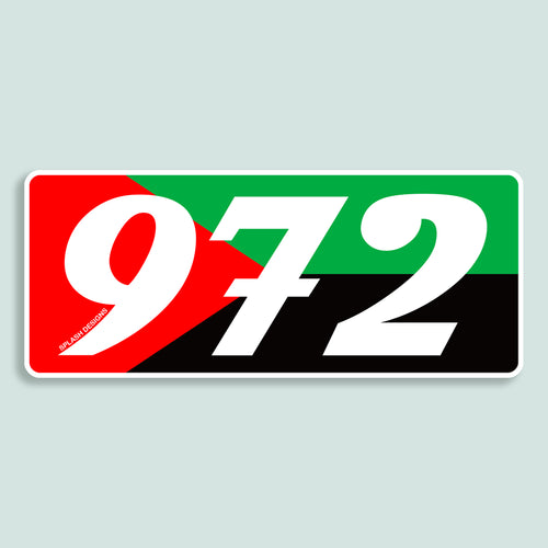 Sticker "972" - drapeau régional - Splash Designs