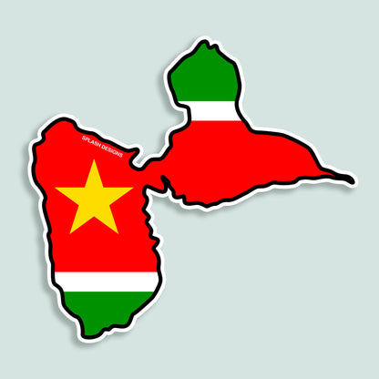 Sticker île de la Guadeloupe - drapeau régional - Splash Designs