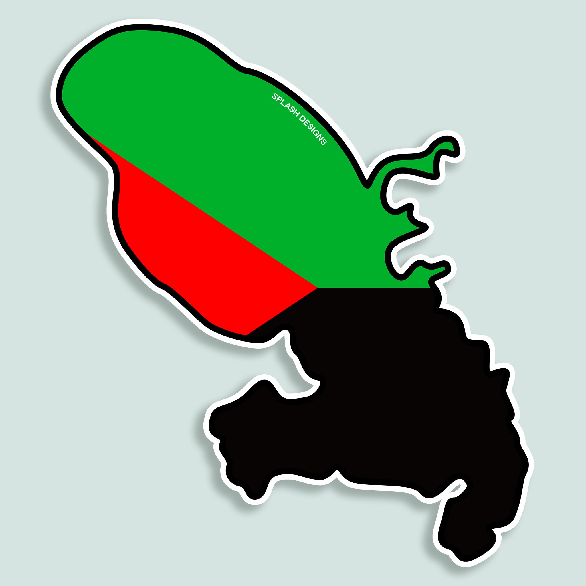 Sticker Île de la Martinique - drapeau régional - Splash Designs