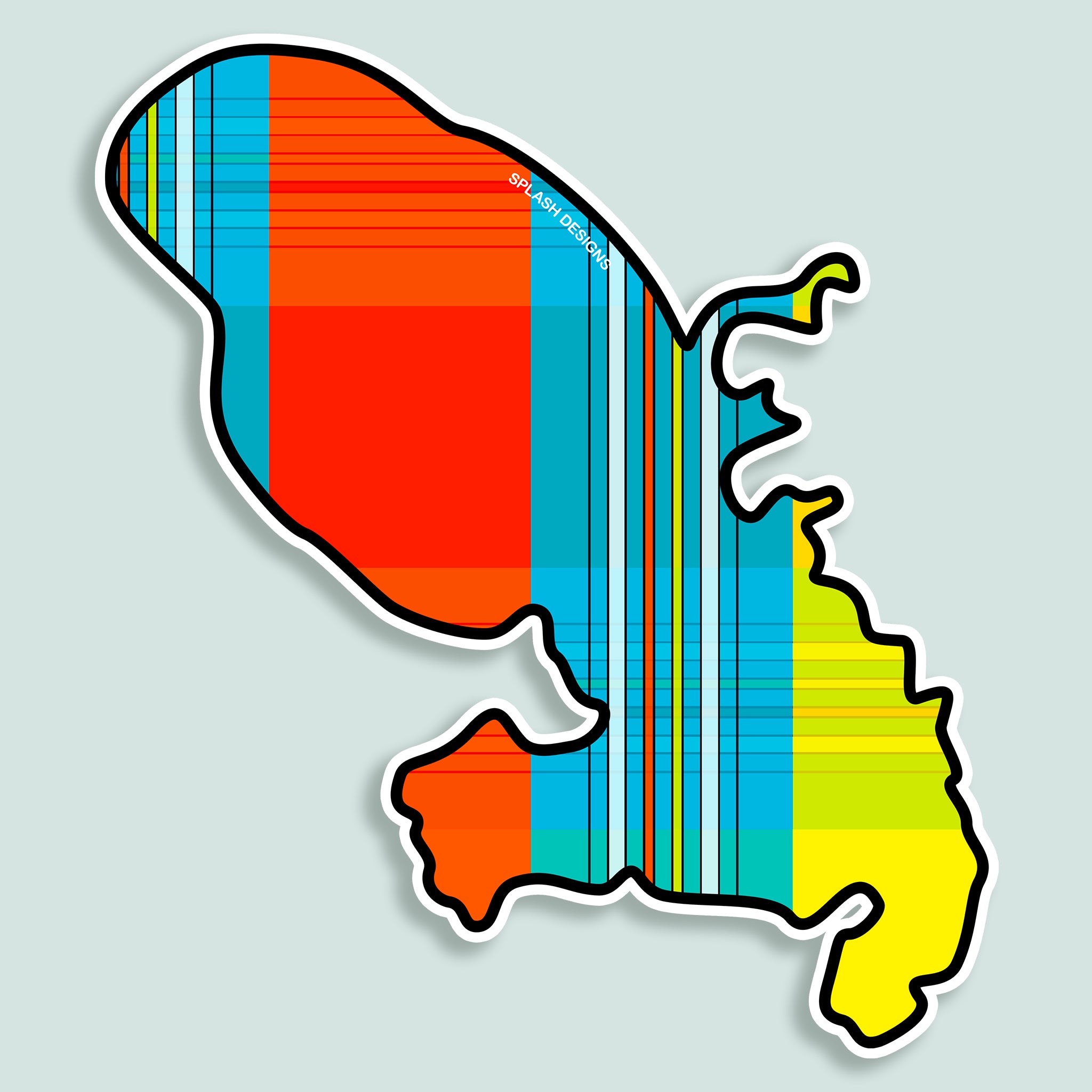 Sticker île de la Martinique - madras "Soleil couchant" - Splash Designs