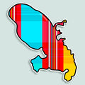 Sticker île de la Martinique - madras "Plage des Caraïbes" - Splash Designs