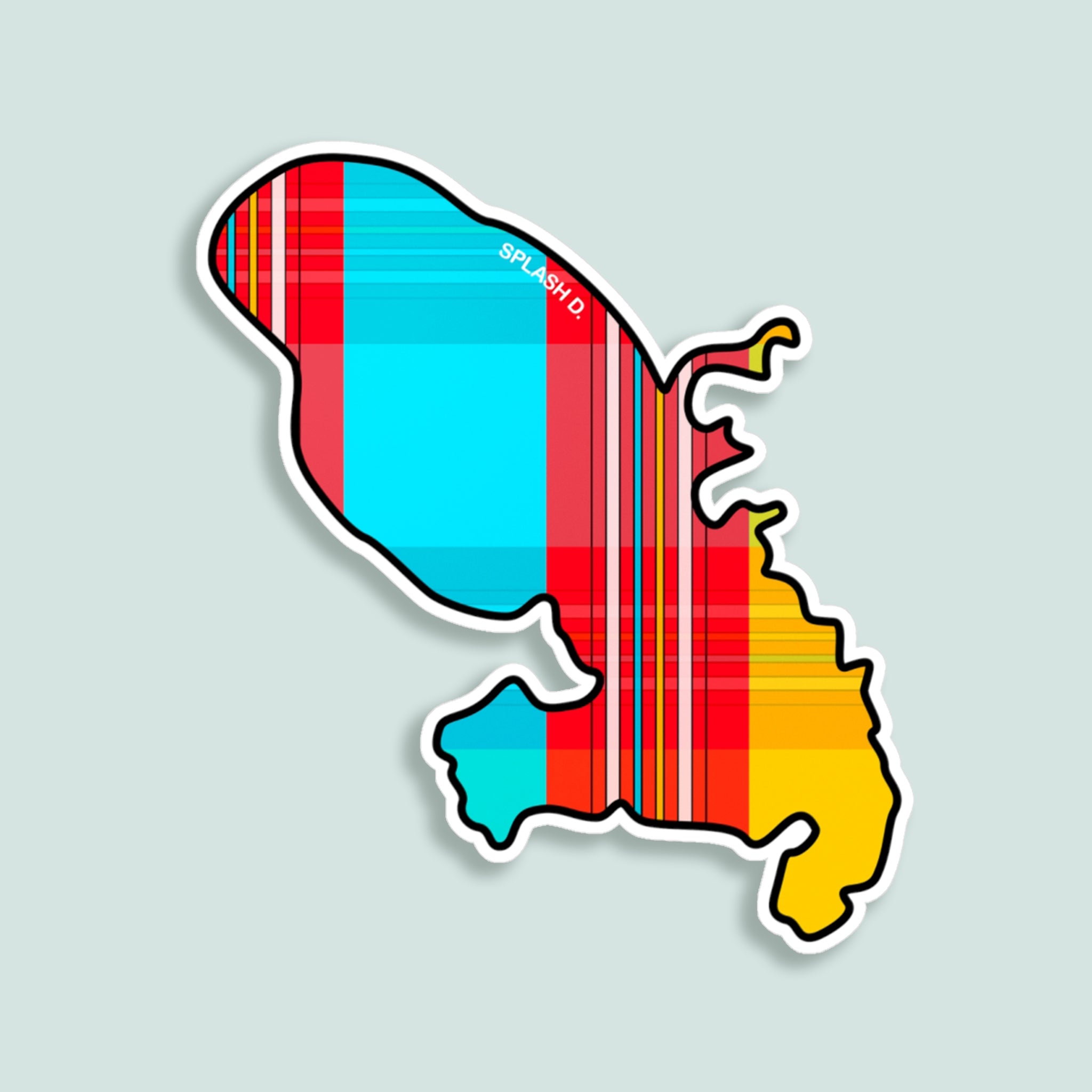 Sticker île de la Martinique - madras "Plage des Caraïbes"