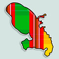 Sticker Île de la Martinique - madras traditionnel - Splash Designs