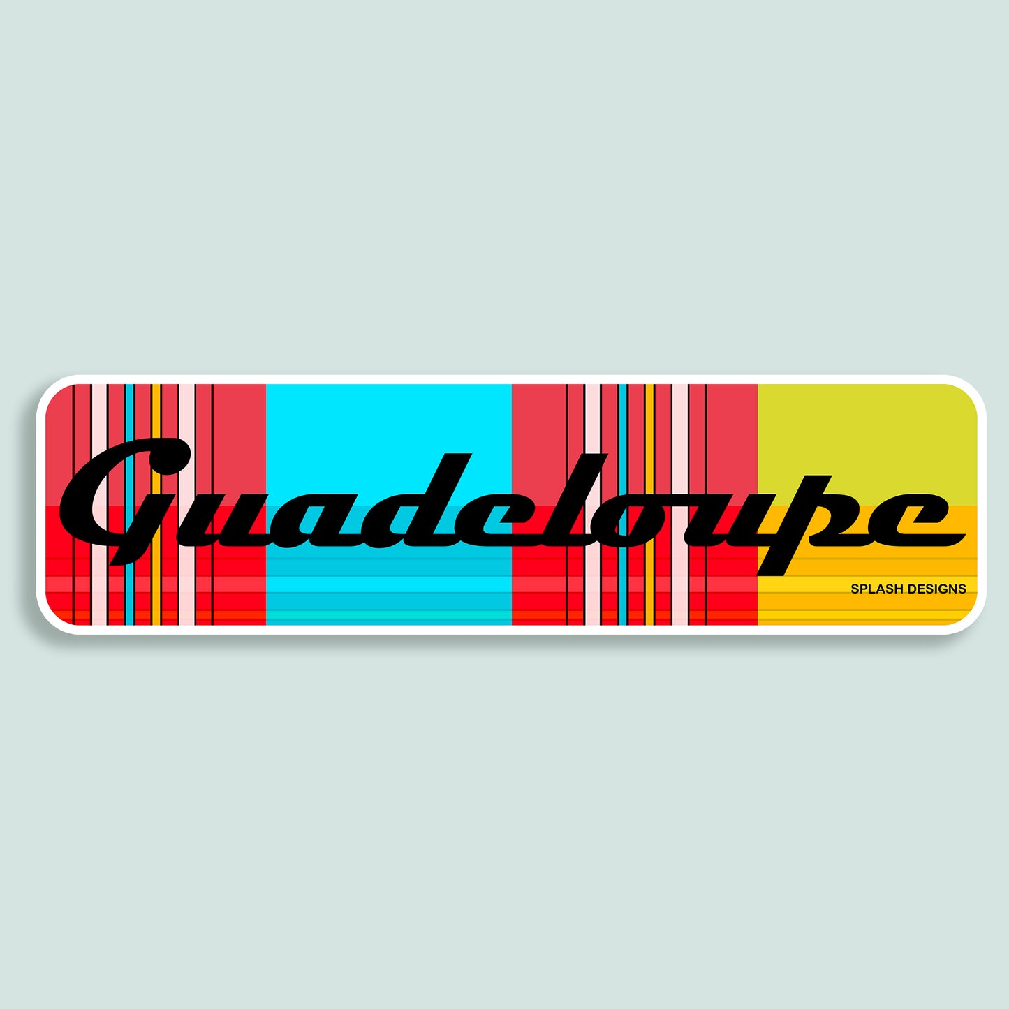 Sticker "Guadeloupe" - madras "Plage des Caraïbes" - Splash Designs