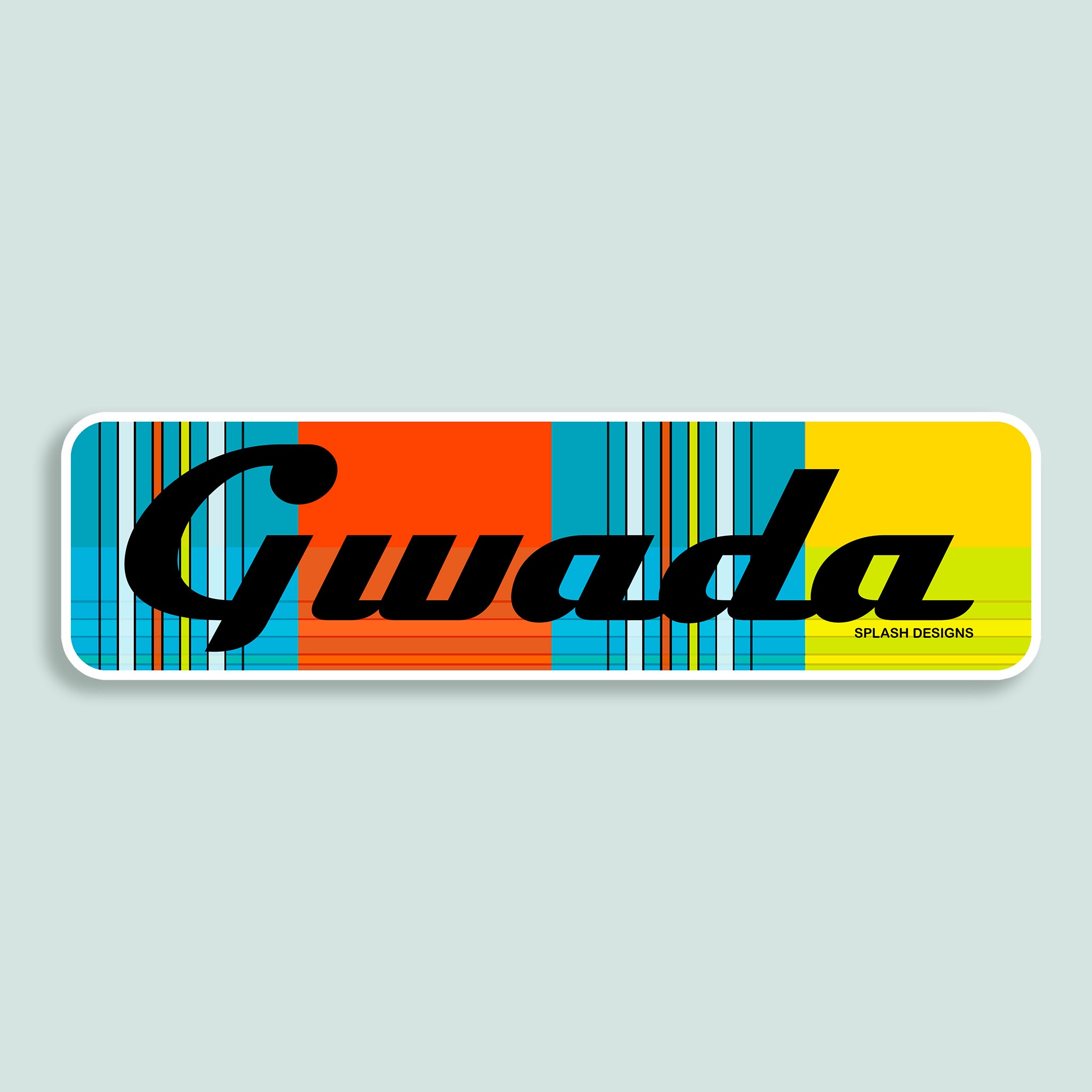 Sticker "Gwada" - madras "Soleil couchant" - Splash Designs