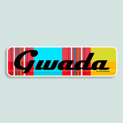 Sticker "Gwada" - madras "Plage des Caraïbes" - Splash Designs