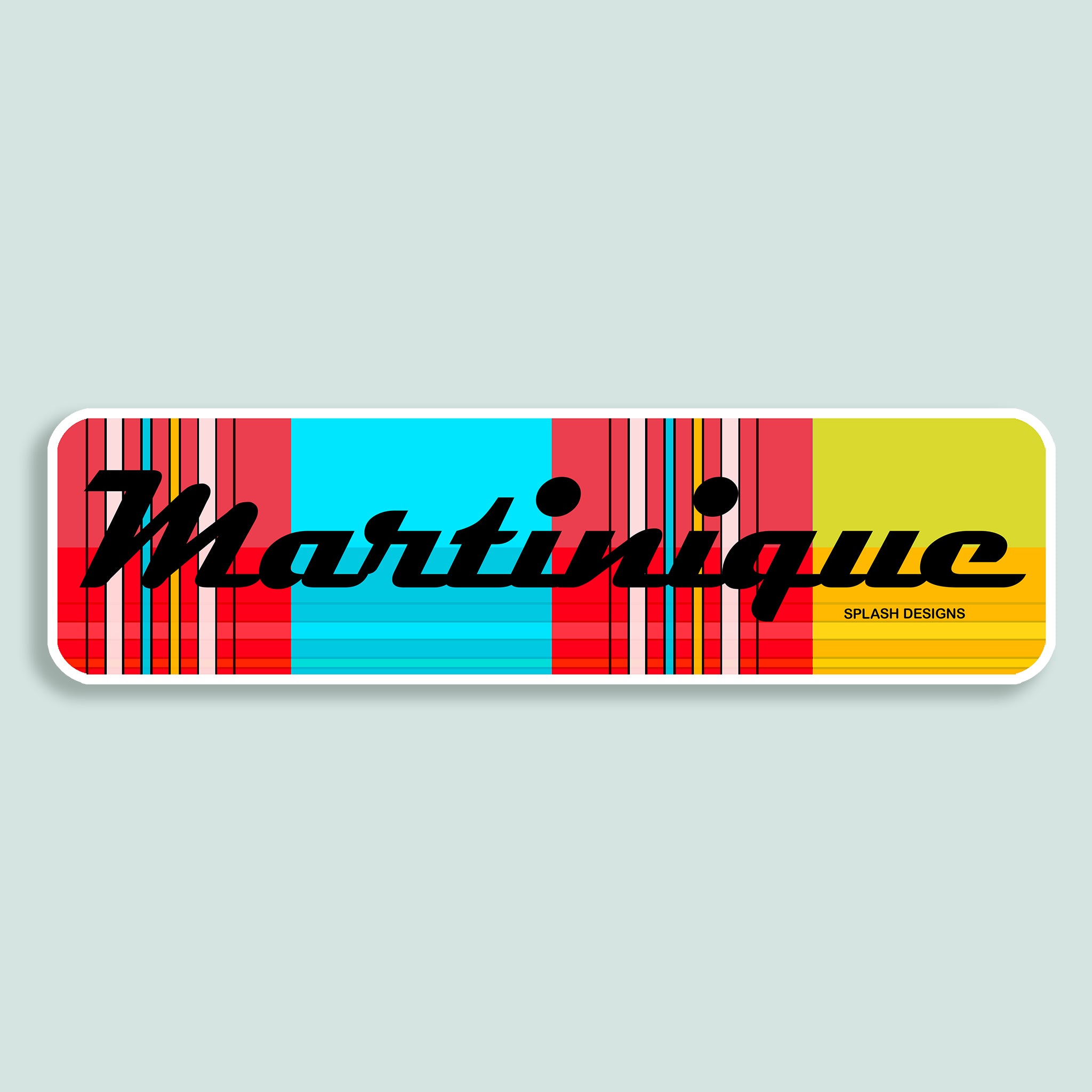 Sticker "Martinique" - madras "Plage des Caraïbes" - Splash Designs