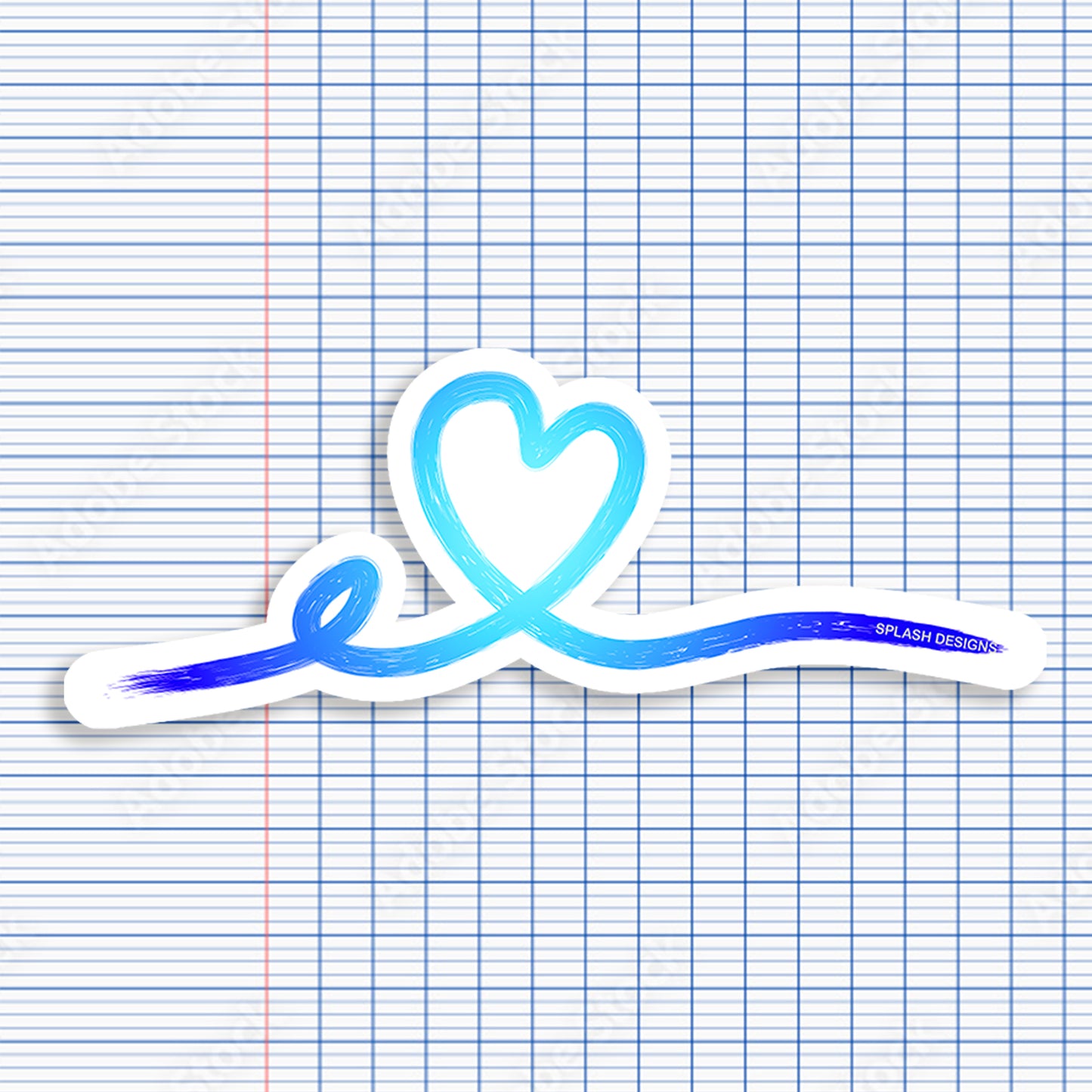 Autocollant Coeur tracé en rose de la marque Prodigi, avec un design de cœur fin et élégant, sur fond blanc.