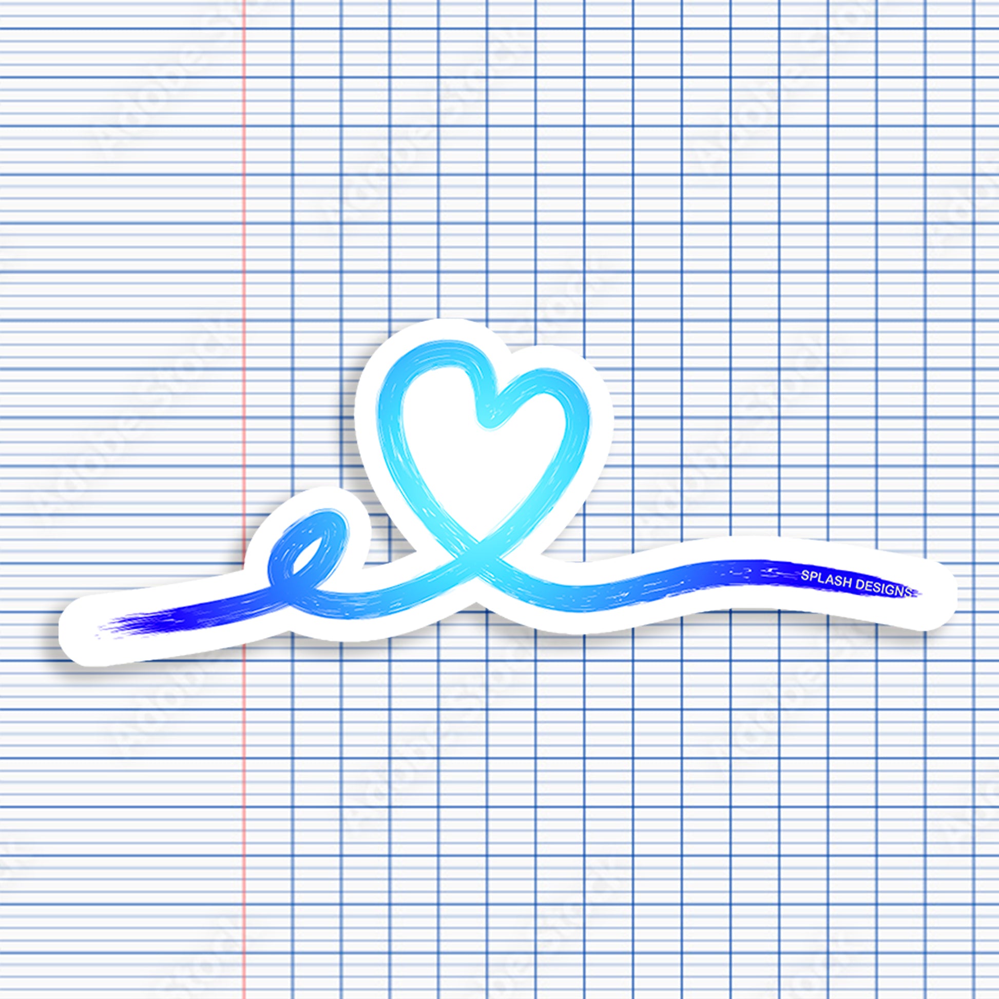 Autocollant Coeur tracé en rose de la marque Prodigi, avec un design de cœur fin et élégant, sur fond blanc.