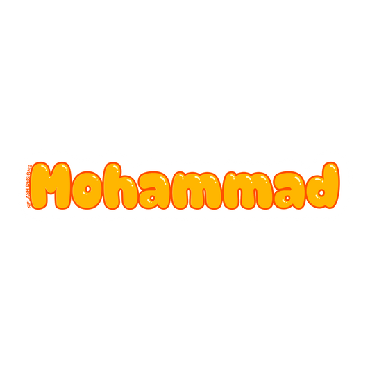 Autocollant "Prénom" de la marque Prodigi, autocollant orange avec texte personnalisé, visible sur fond blanc.