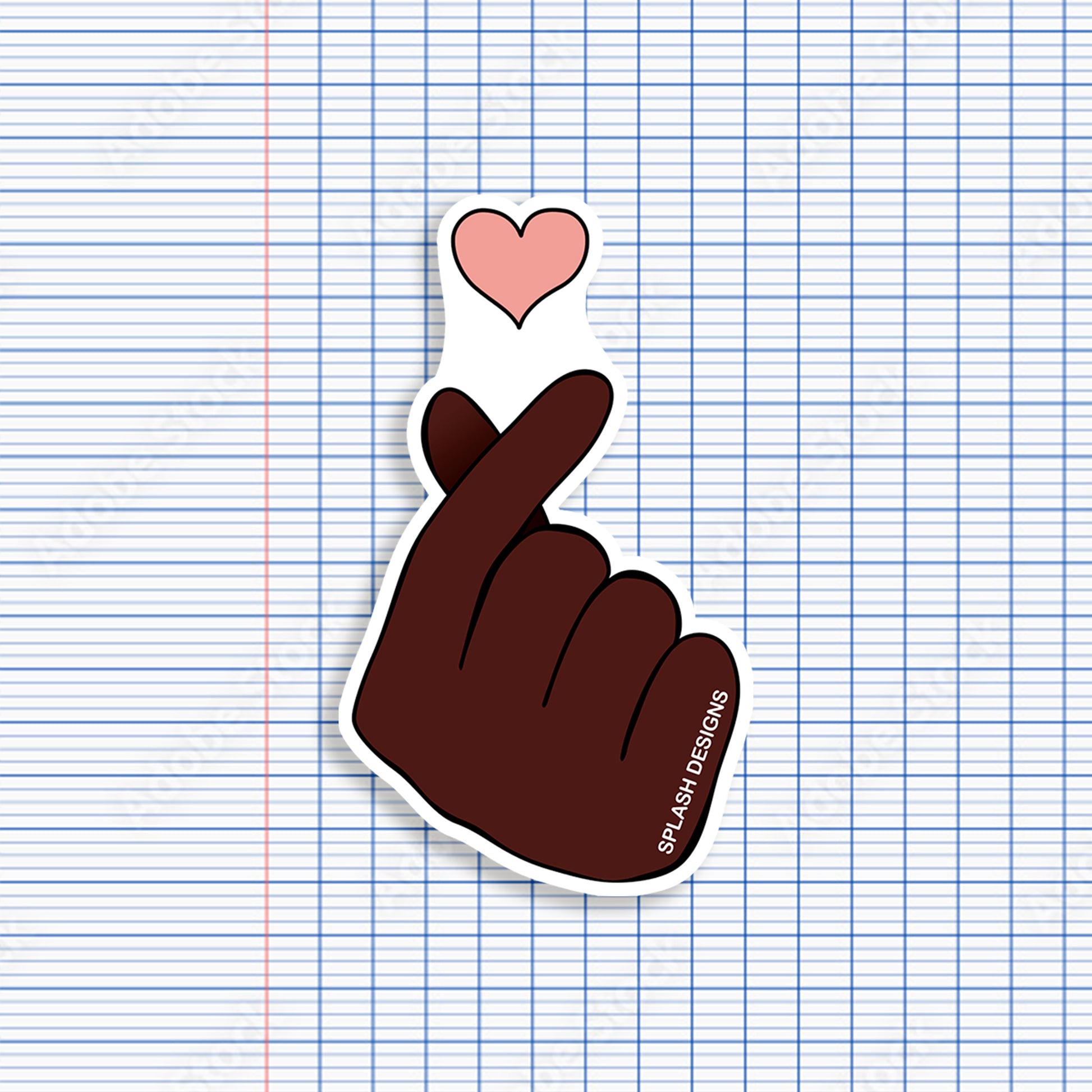 Autocollant Prodigi Main et cœur en ébène, design artistique avec motif de main et cœur, parfait pour décoration.